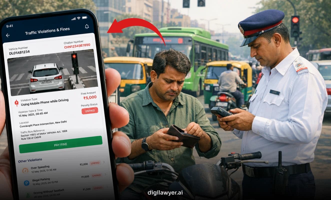traffic violation fine delhi