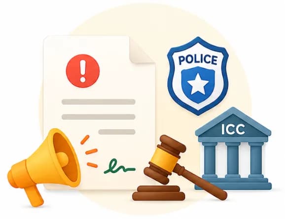Police, ICC, or court