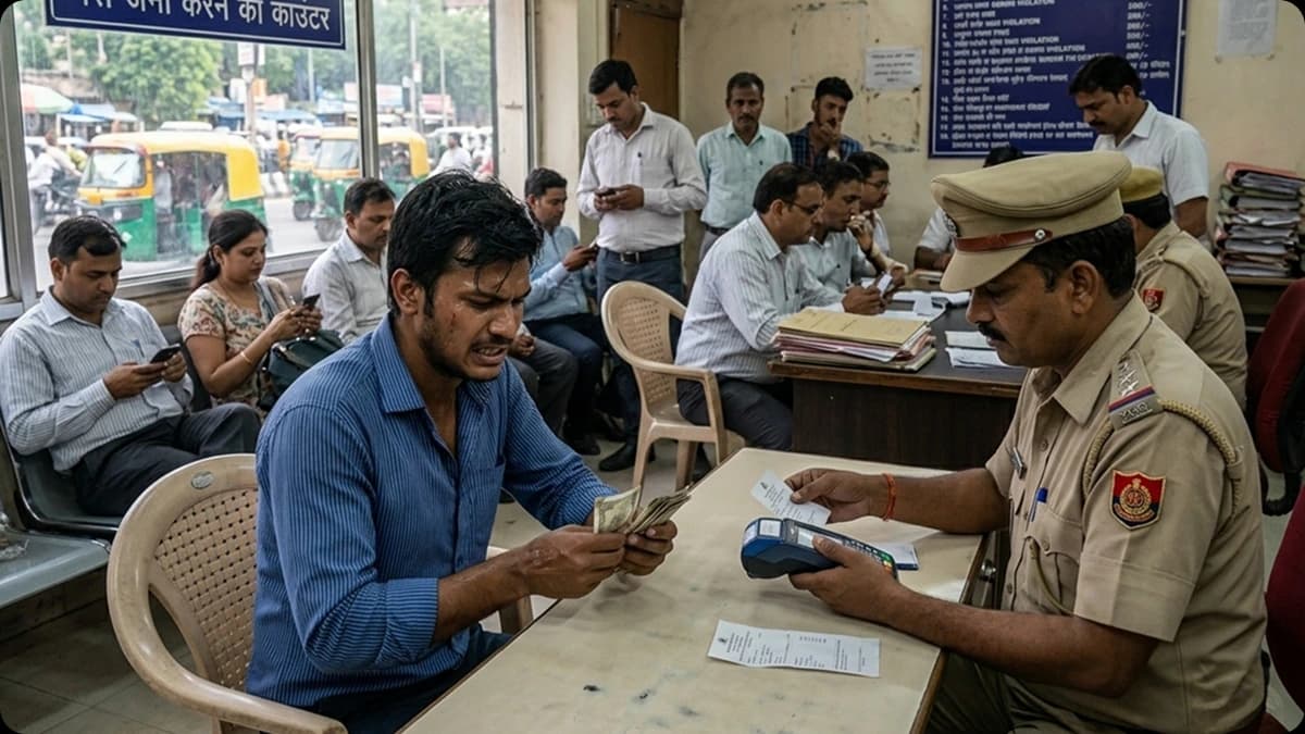 traffic challan payment in India showing higher penalty for traffic rule violation