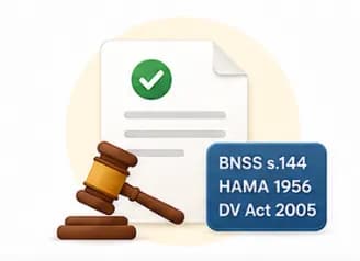 BNSS s.144, HAMA 1956, or DV Act 2005