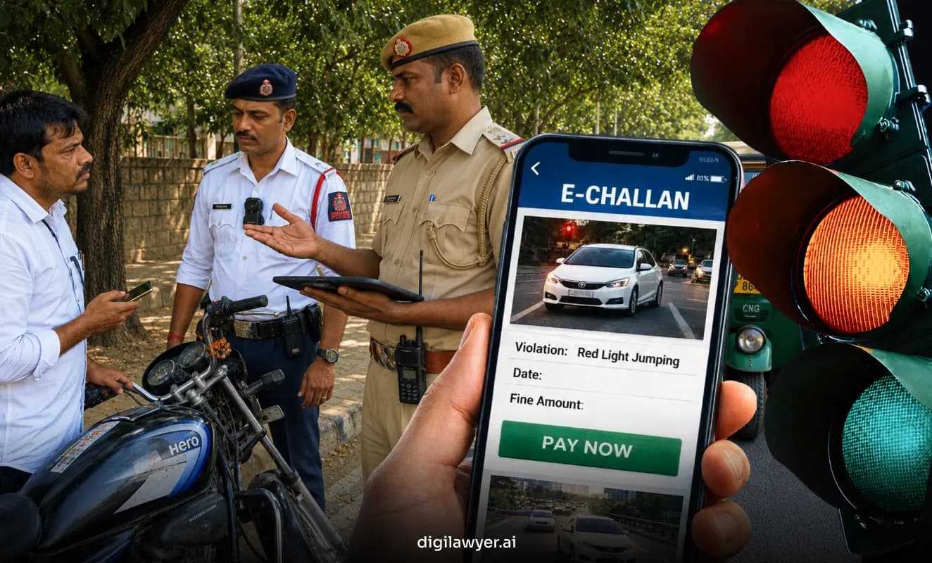 Red Light Jump Challan: Check Fine Amount, e-Challan Status & Pay Online