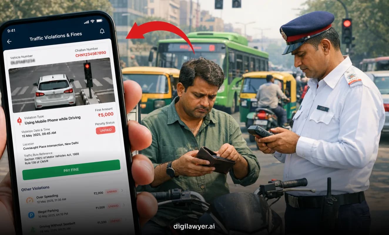 traffic violation fine delhi