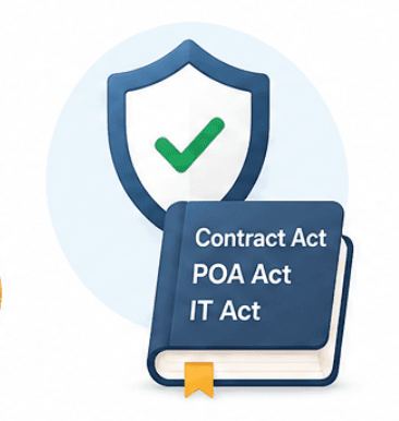 Contract Act, POA Act, and IT Act