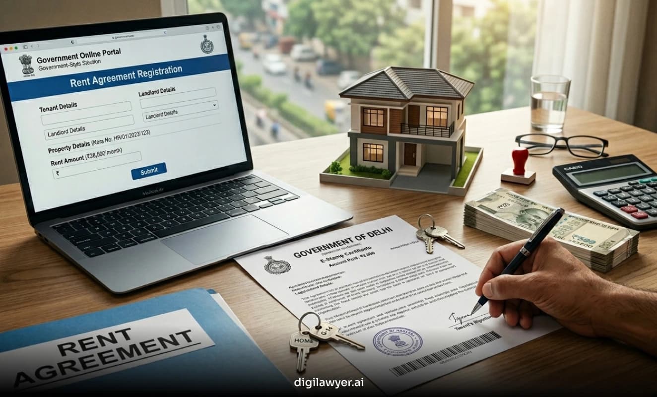 Stamp duty and Registration charges for the Rent Agreement