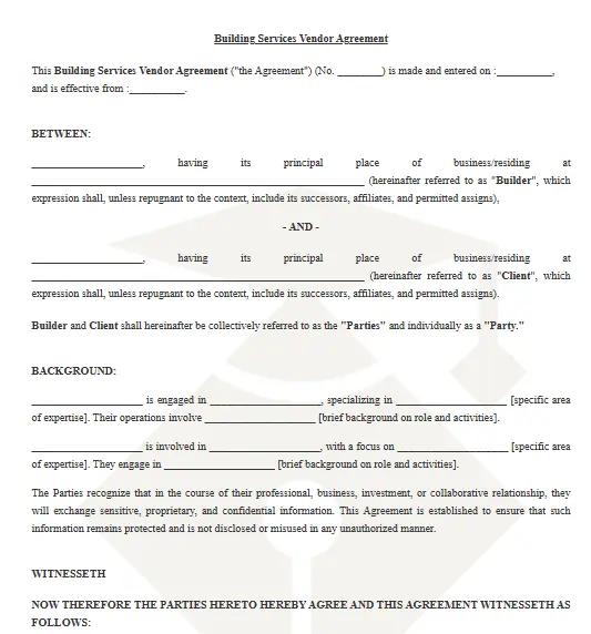 Building Service Agreement Template
