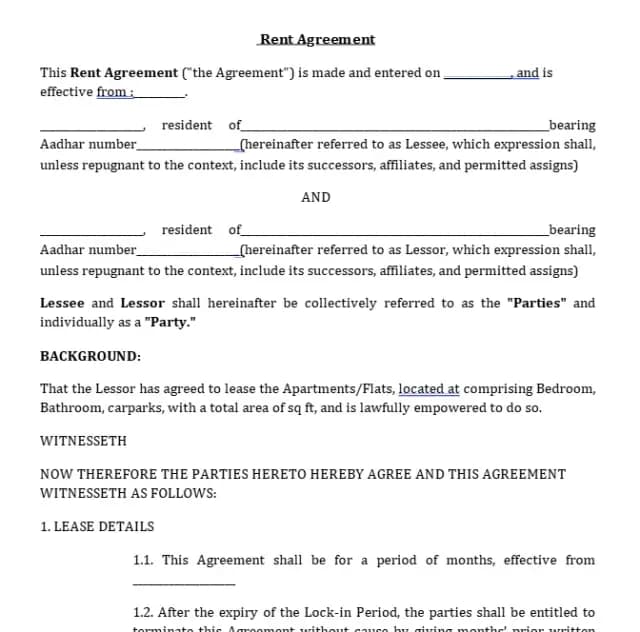 Rent Agreement