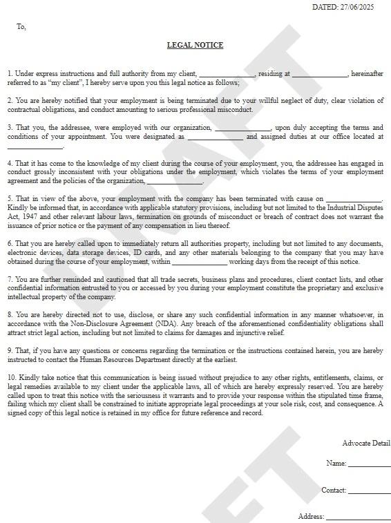 Termination Notice