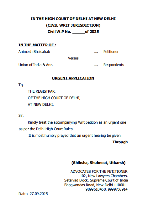 Writ Petition Format