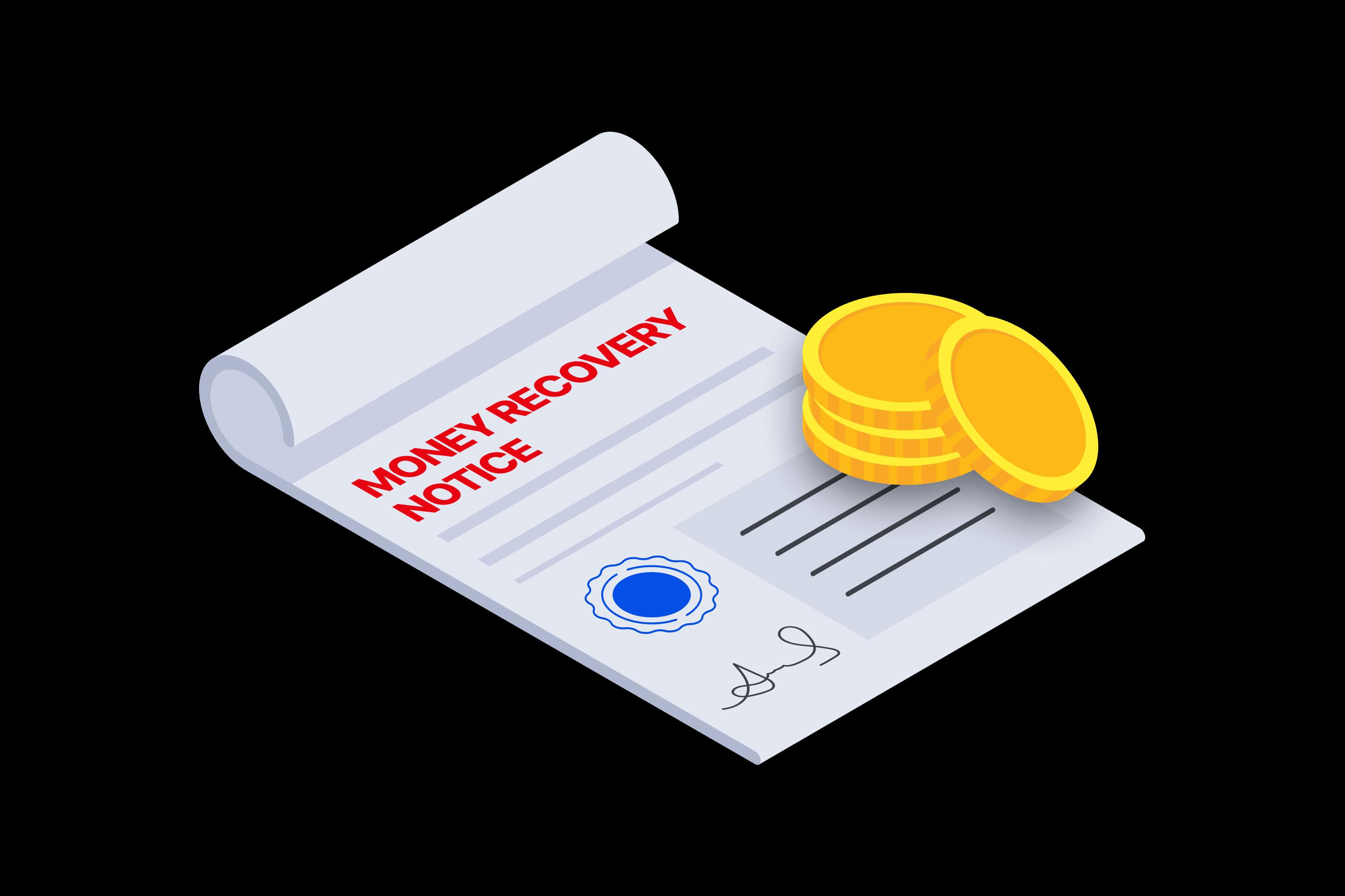 Money Recovery Notice Sample